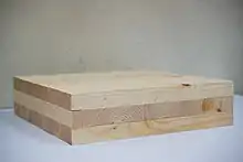 Specimen of cross-laminated timber (CLT), a novel engineered wood product for big construction projects (i.e. buildings), which was developed during the ‘90s.