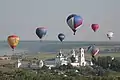 Aeronautics festival over Nikitsky Monastery