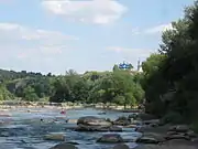 View of the church from the river downstream of the Southern Bug.