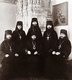 Archimandrite Barlaam (Ryashentsev), among the clergy of the Moscow Theological Academy (sitting, front left)