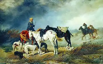 Hunters in the steppe (1873)