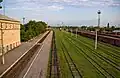 A view of the platforms and freight sidings.