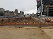 Work on excavation at the construction site in July 2020.