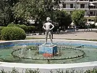 A fountain in the square