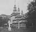 Church in Neznajova / Nieznajowa, around 1925 - 1933. Orthodox graves on the foreground.