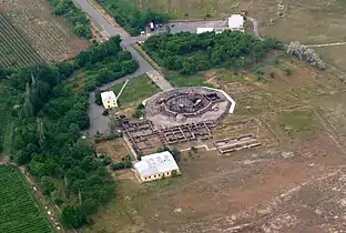 Aerial view of the entire complex