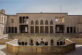 An exterior view of the upper floor of the Abbāsi House.