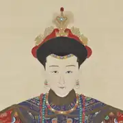 Detail of Princess Shouzang of the Second Rank (Daoguang Emperor's daughter)'s official portrait in winter-style chaofu