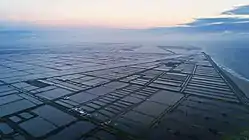 Coastal fish farms in Cigu