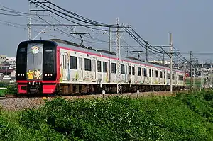 Meitetsu train with Pokemon advertising wrap