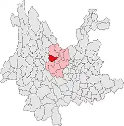 Location in Yunnan