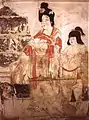 Mural Painting of a woman from Tomb of Wang Ch'u-chih (王處直), Five Dynasties and Ten Kingdoms.