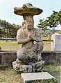 Seated Stone Bodhisattva at Sinboksa temple site in Gangneung, Korea