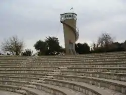 Watchtower and  amphitheater in Ben Shemen forest, constructed out of stones from Dayr Abu Salama houses