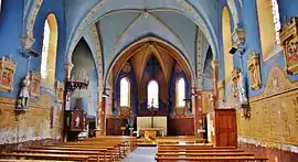 The interior of the church in La Chabanne