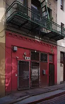 Chee Kung Tong building at 36–38 Spoffard Alley, Chinatown, San Francisco, California, U.S.