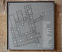 Map of the monastery engraved on a metal plaque