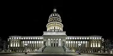 Eastern facade by night