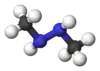 Ball and stick model of 1,2-dimethylhydrazine