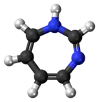 Ball-and-stick model of the 1,3-diazepine molecule