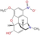 Chemical structure of 1-nitrocodeine.