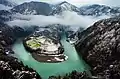 The Salween River flowing through Gongshan