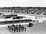 The Guard of Honour saluting King George V on his arrival at Mildenhall on 6 July 1935 for the Silver Jubilee Review of the Royal Air Force