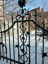 Detail of the wrought iron fencing