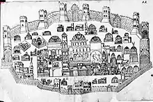 A detailed map of Jerusalem from the 17th century