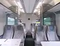 The refurbished interior of First Class cabin aboard GWR Class 166 166205