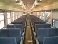 Interior of Mitaka Depot set modified with reclining seats for use on Shinkansen Relay rapid services, 2001