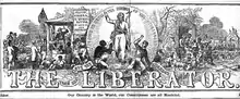 Liberator masthead, designed by Billings, 1850