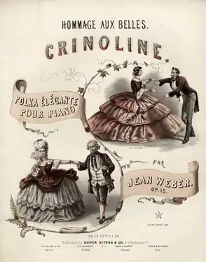 Sheet music for Quadrille Militaire "Les Hussards" by Charles A. White published by Oliver Ditson & Co., 277 Washington Street, Boston, 1854