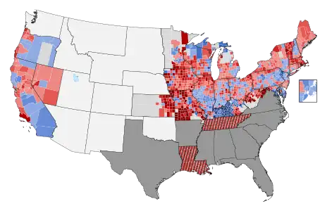 1864 United States Presidential Election mapped by Counties