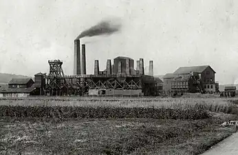 The coking plant at the Saint-Joseph shaft (Appolt furnaces) around 1884.