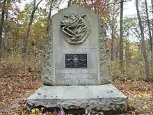 cavalry monument in woods