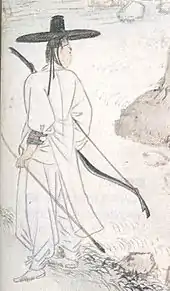 A man wearing jungchimak. 18th century.