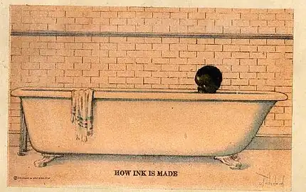 "How Ink Is Made" postcard, published c. 1900