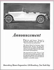 1918 Roamer Duesenberg advertisement