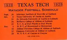 1928 season schedule