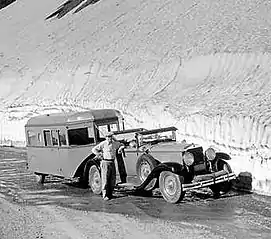 1933 car and tourist observation trailer