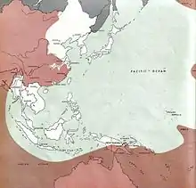 Map showing Japanese Empire in mid January 1944.