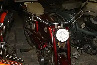 1947 Italian-made moped on display at the Cole Land Transportation Museum in Bangor, Maine