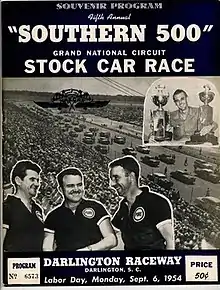 1954 Southern 500 program cover