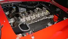 Close-up of a racing car engine