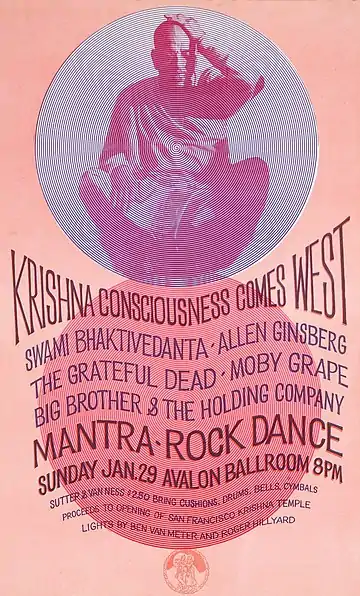 In the 1960s, magenta was a popular color in psychedelic art, such as this concert poster for the Avalon Ballroom in San Francisco (1967).