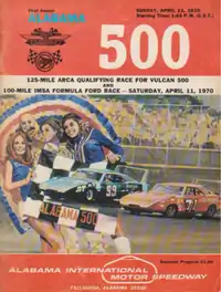 1970 Alabama 500 program cover, featuring the winner of the inaugural Talladega race, Richard Brickhouse.