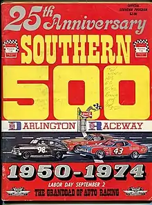 1974 Southern 500 program cover