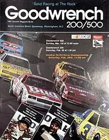 The 1987 GM Goodwrench 500 program cover, featuring Dale Earnhardt and Terry Labonte.