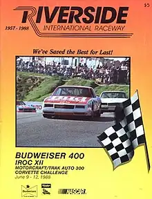 The 1988 Budweiser 400 program cover, featuring Terry Labonte.